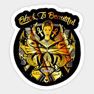 Black Gold Butterfly Goddess Black Is Beautiful Sticker